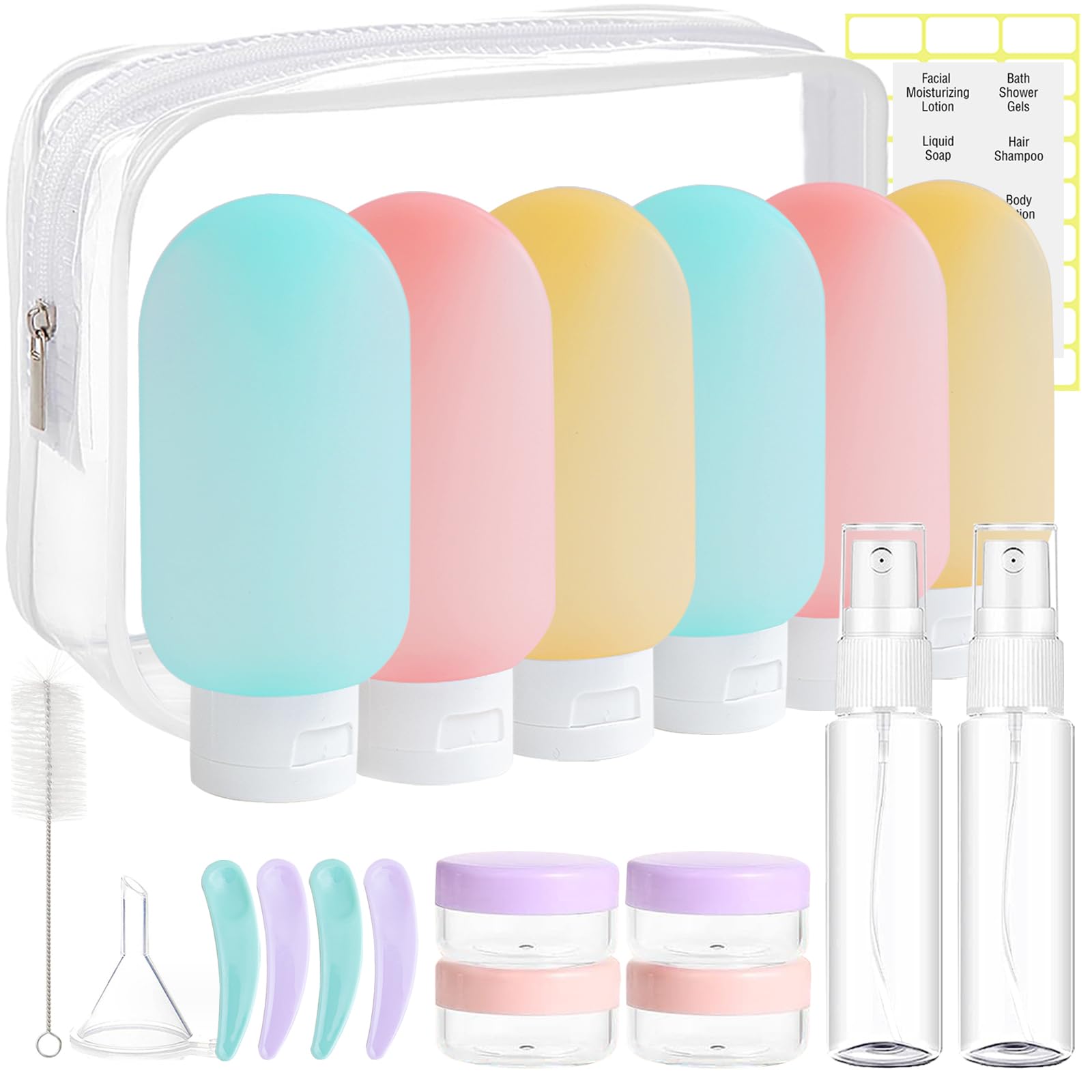 DEWSENSI travel bottles 60ml with leak-proof design for secure carry-on toiletries.
