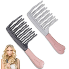 Dexspoeny 2pack peine dientes ondulados frente: desenreda rápido con menos tirones.