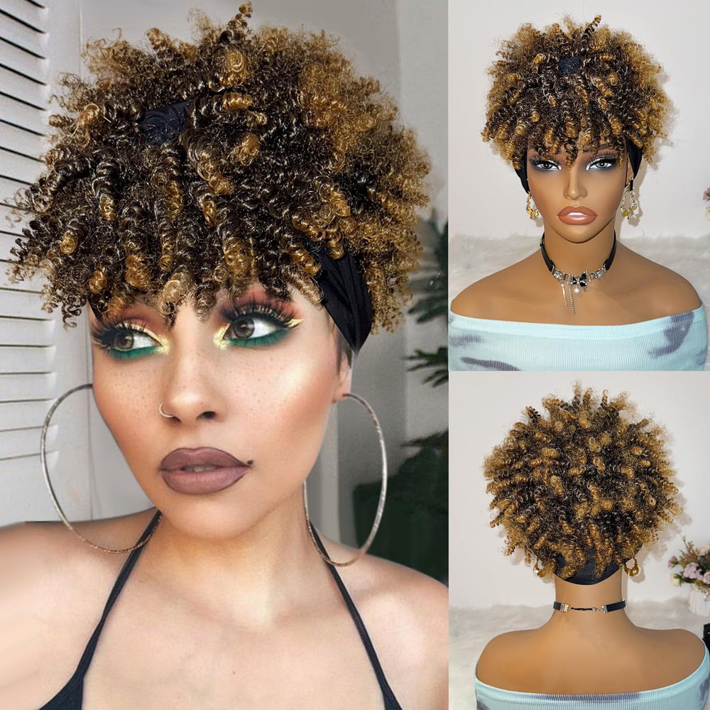 DEYNGS Afro Headband Wig Puff offers voluminous style and easy, quick styling.