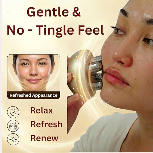 DEZALON microcurrent pads close-up show gentle contact for enhanced serum absorption.