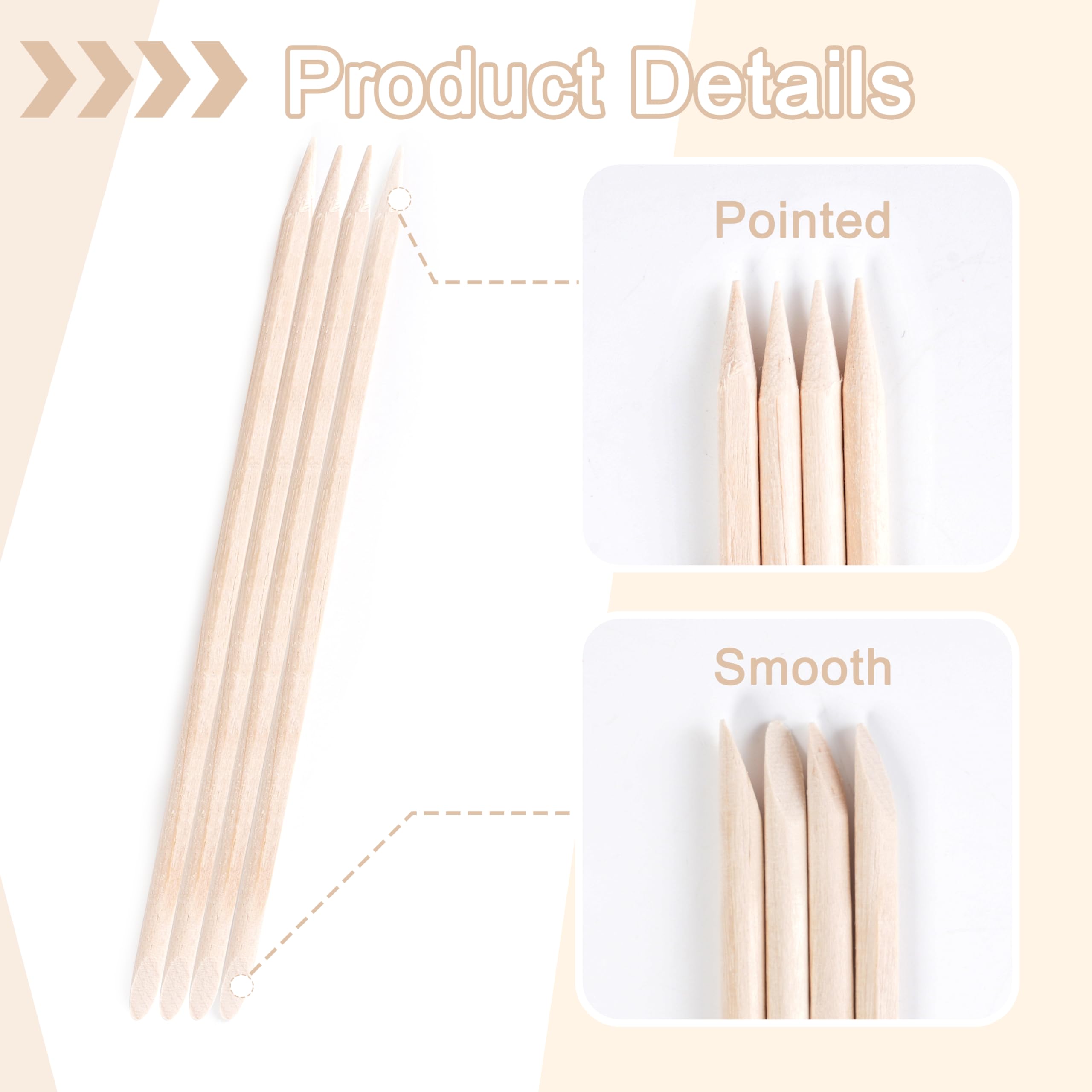 DF DUALFERV 4.5 inch orange wood sticks suited for nail maintenance