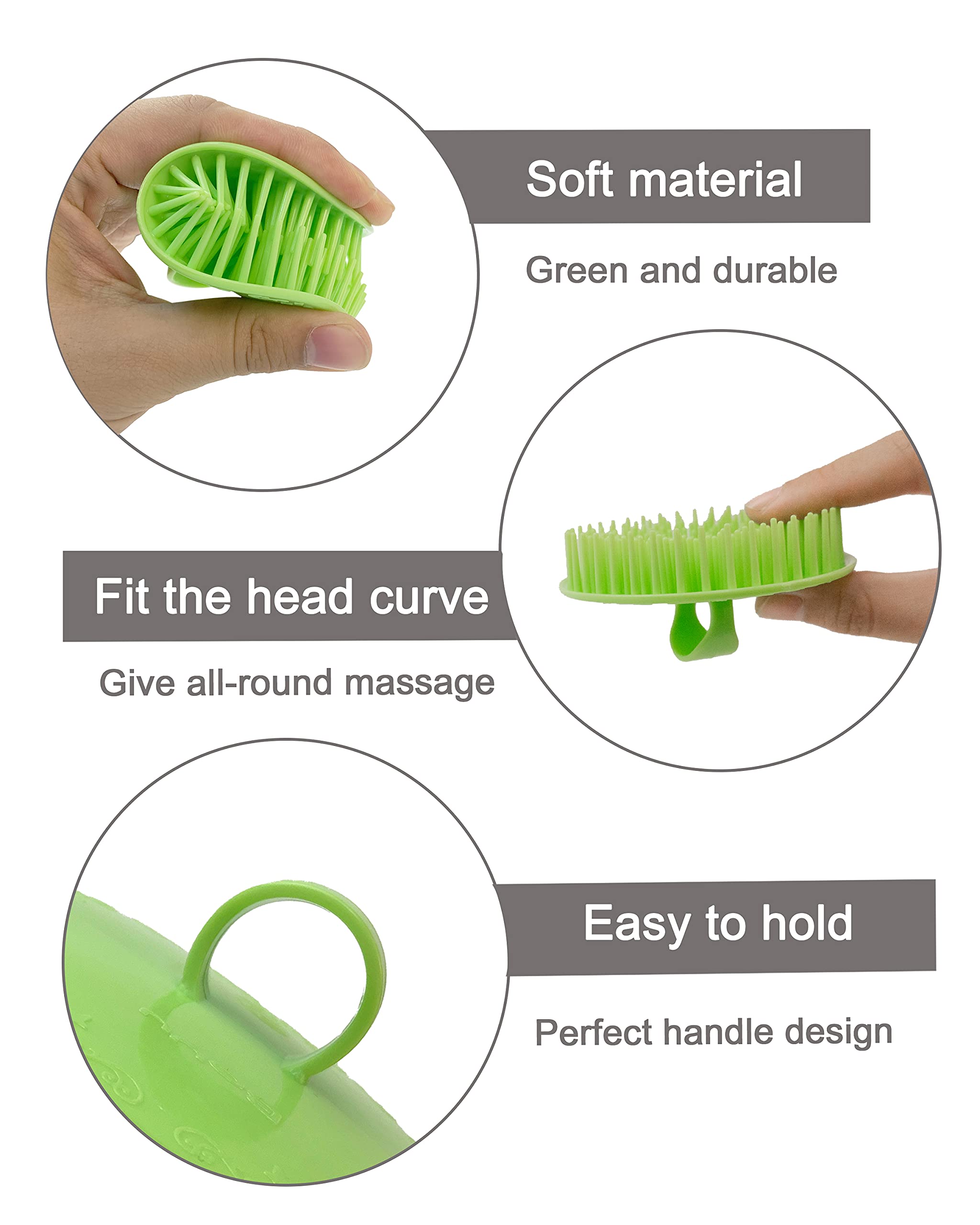 DF DUALFERV scalp massager with ergonomic handle for comfortable shower use