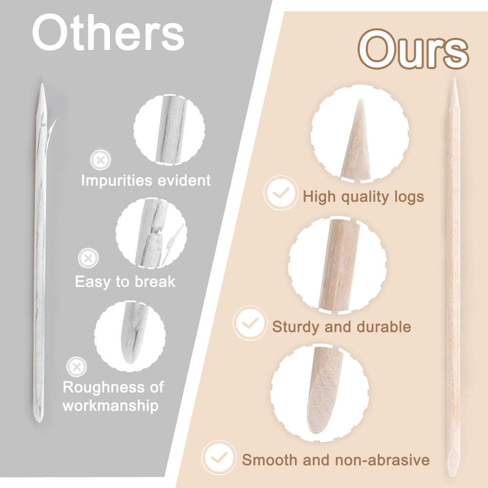 DF DUALFERV skin-safe orange wood sticks minimize irritation during nail care
