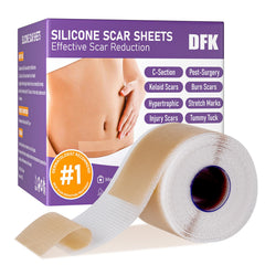 DFK silicone scar sheets roll closeup for gentle, hydrated scar care.