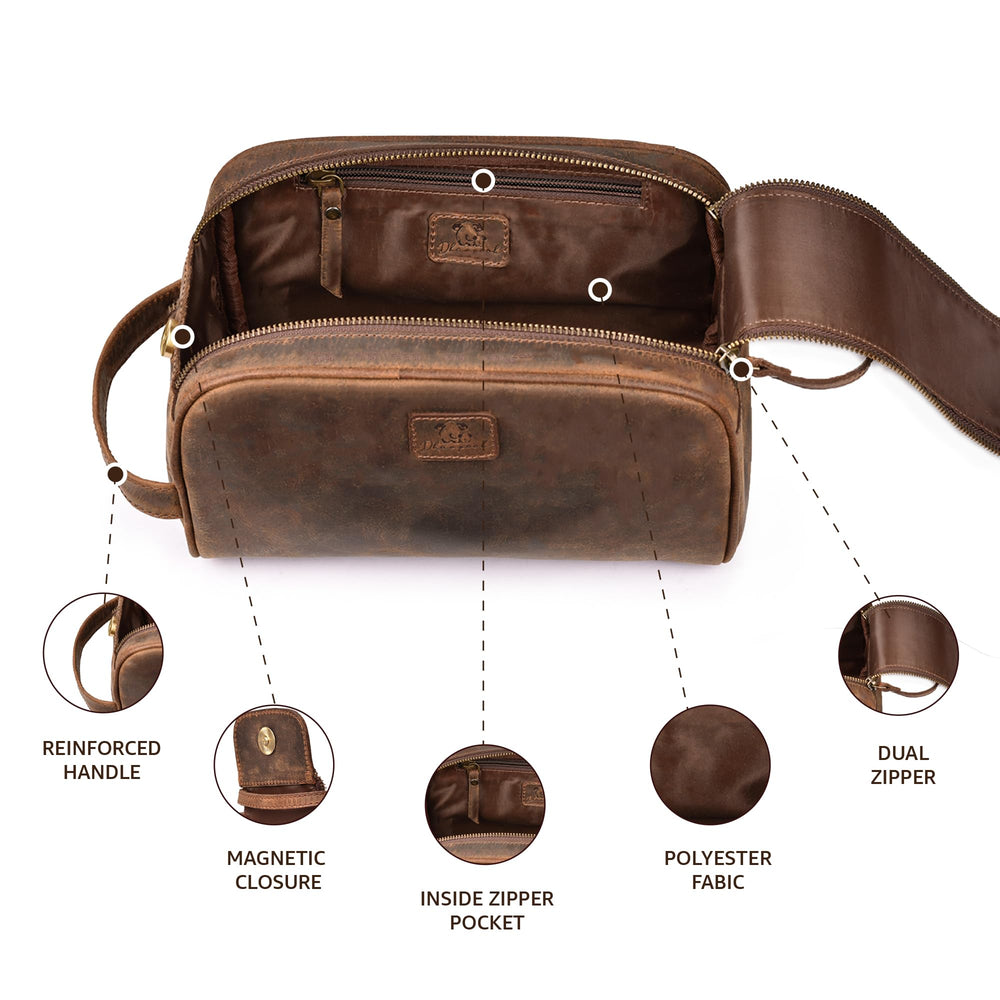 DHAMPOOH Handled Dopp Kit portable on-the-go for easy transport