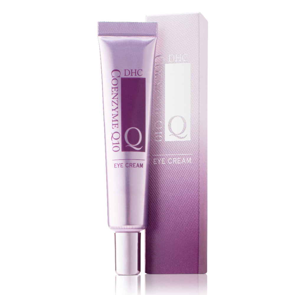User applying DHC CoQ10 Eye Cream around the eye area for gentle hydration.