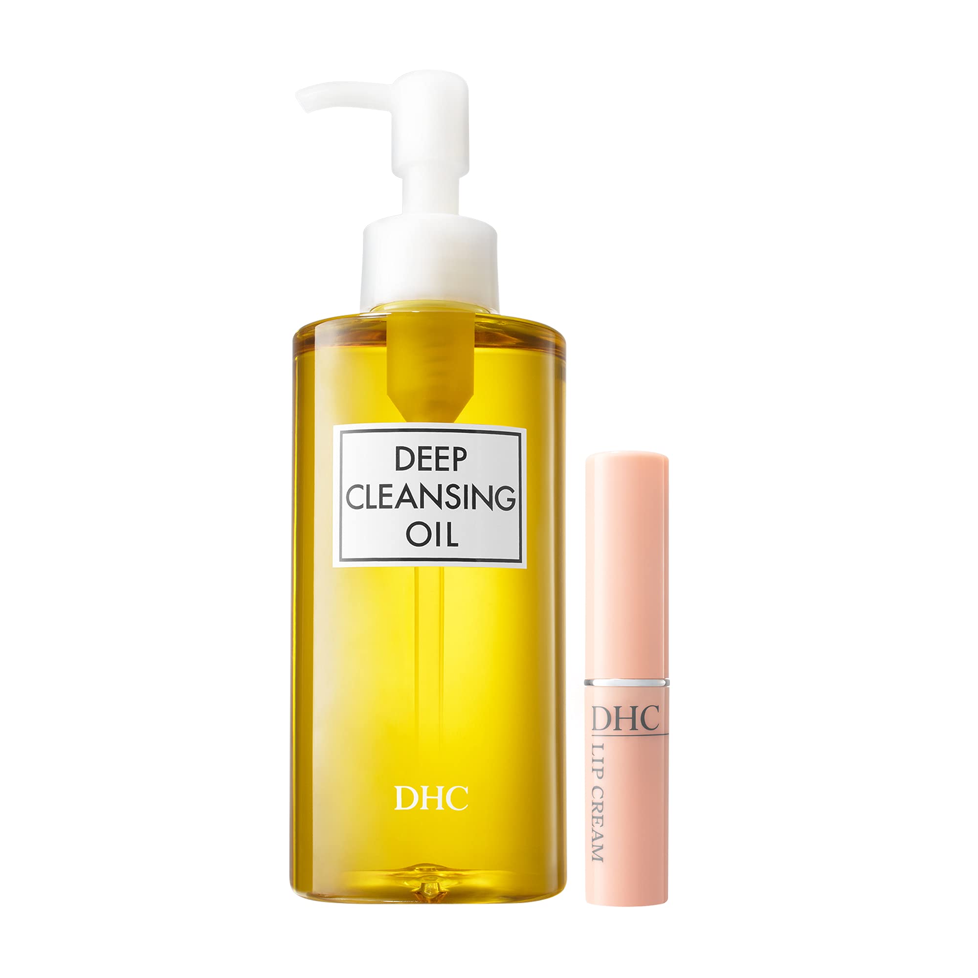 DHC Deep Cleansing Oil pump application prepares skin for makeup removal.