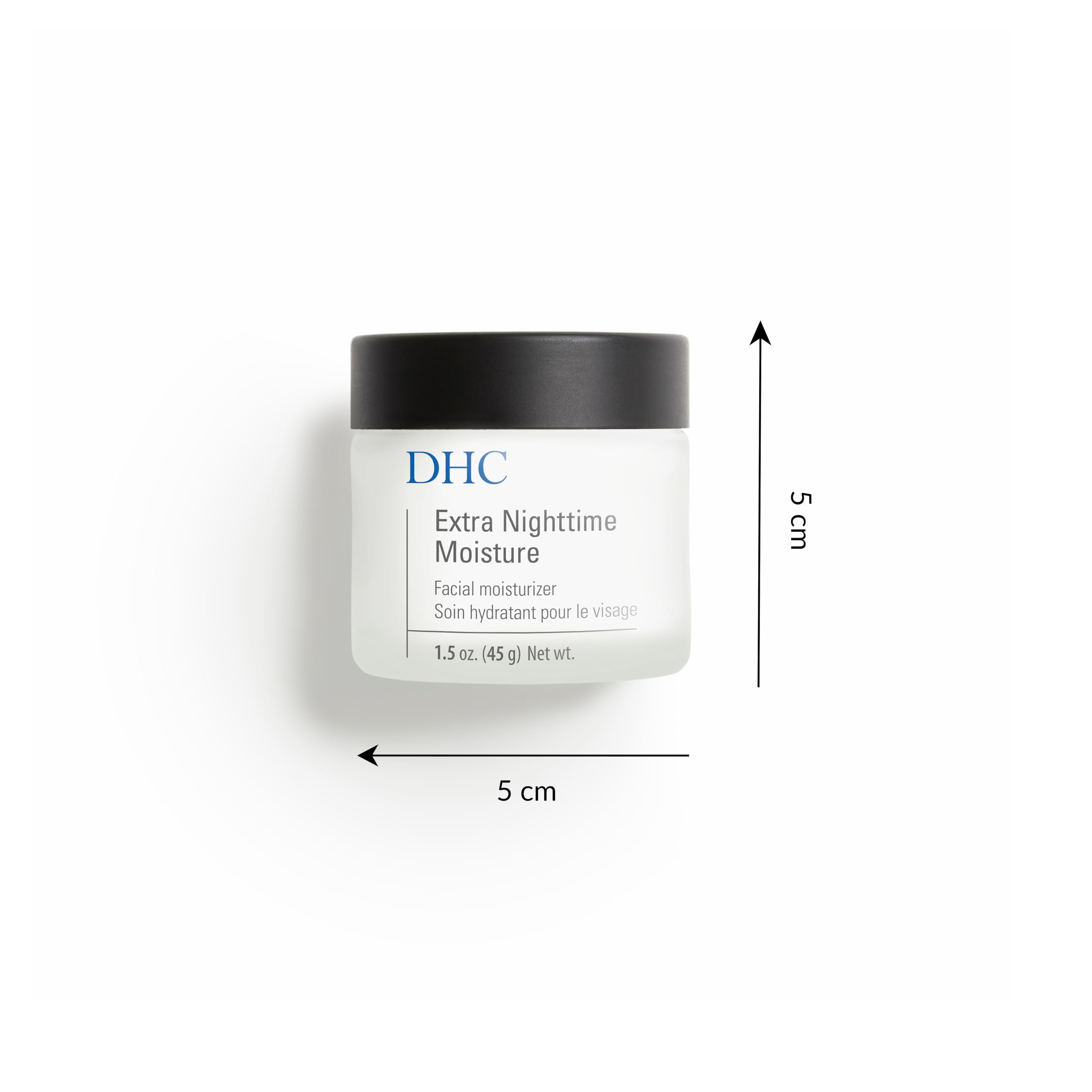 DHC Extra Nighttime Moisture cream-application shows smooth spread across the face.