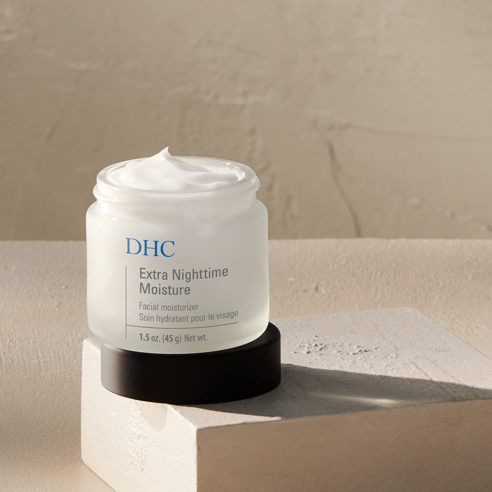 DHC Extra Nighttime Moisture-hydrolyzed-collagen hints at improved elasticity with nightly use.
