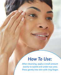 DHC Eye Bright application closeup demonstrates fast absorption for daytime use.