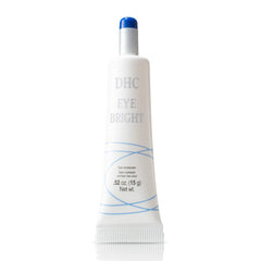 DHC Eye Bright gel closeup shows a cooling caffeine formula for refreshed under-eyes.