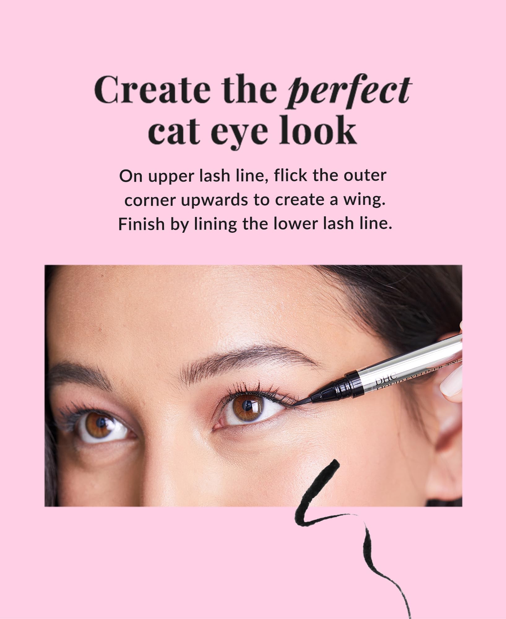 DHC Liquid Eyeliner EX daily-wear look for all-day definition.