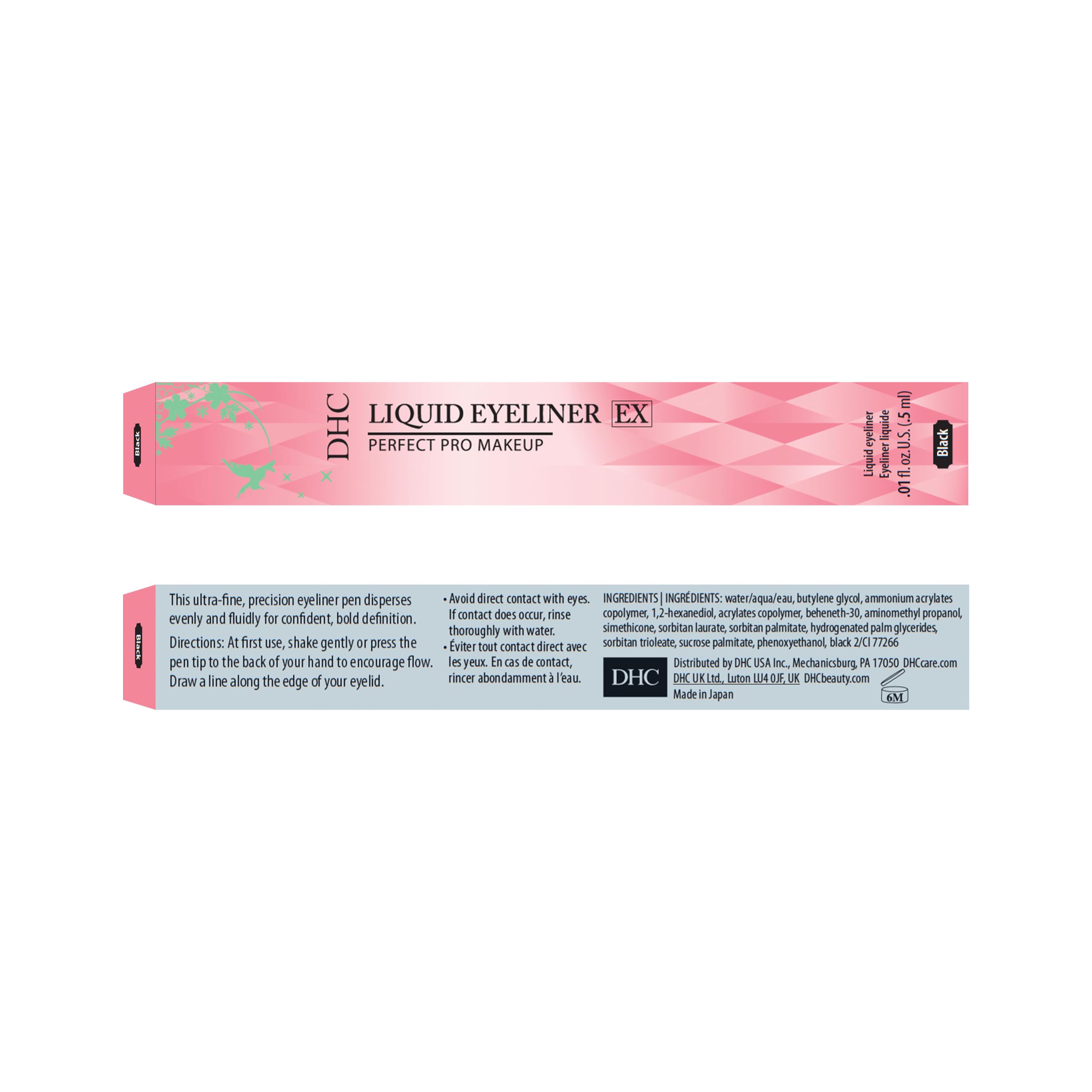DHC Liquid Eyeliner EX shake-before-use tip ensures consistent flow.