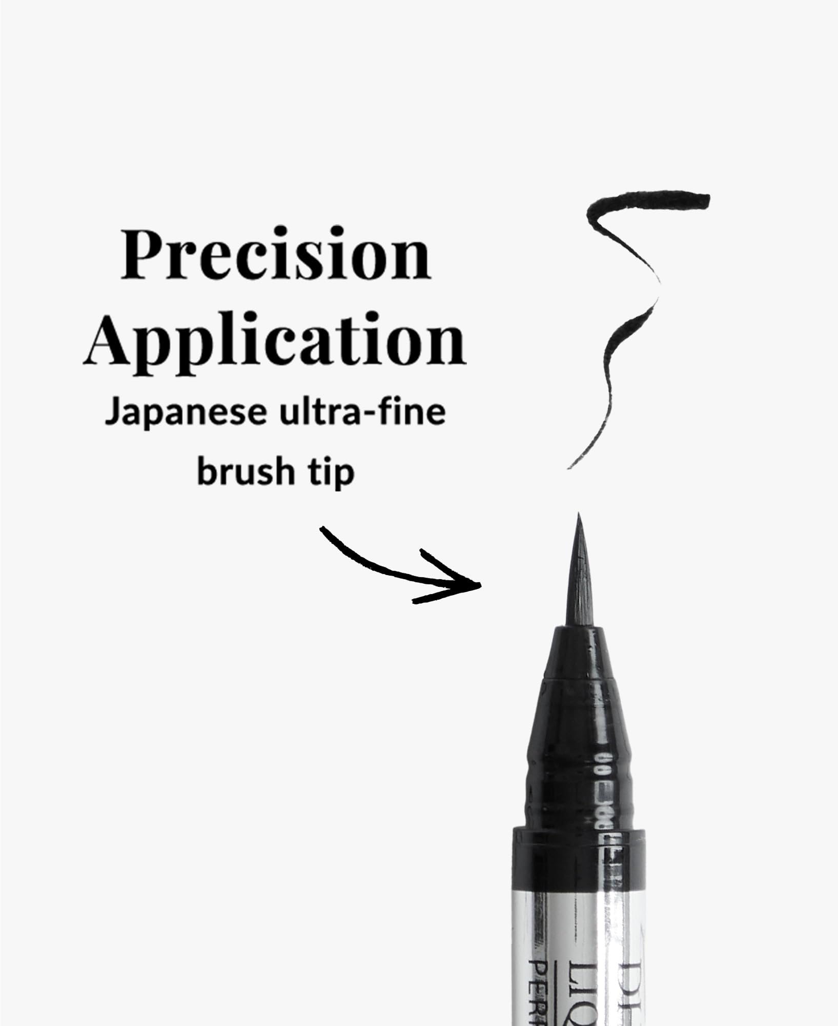 DHC Liquid Eyeliner EX water-resistant swatch highlights smudge-proof wear.