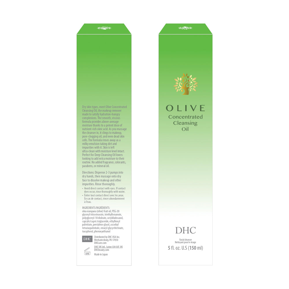 DHC Olive Cleansing Oil highlighting olive oil origin Flor de Aceite