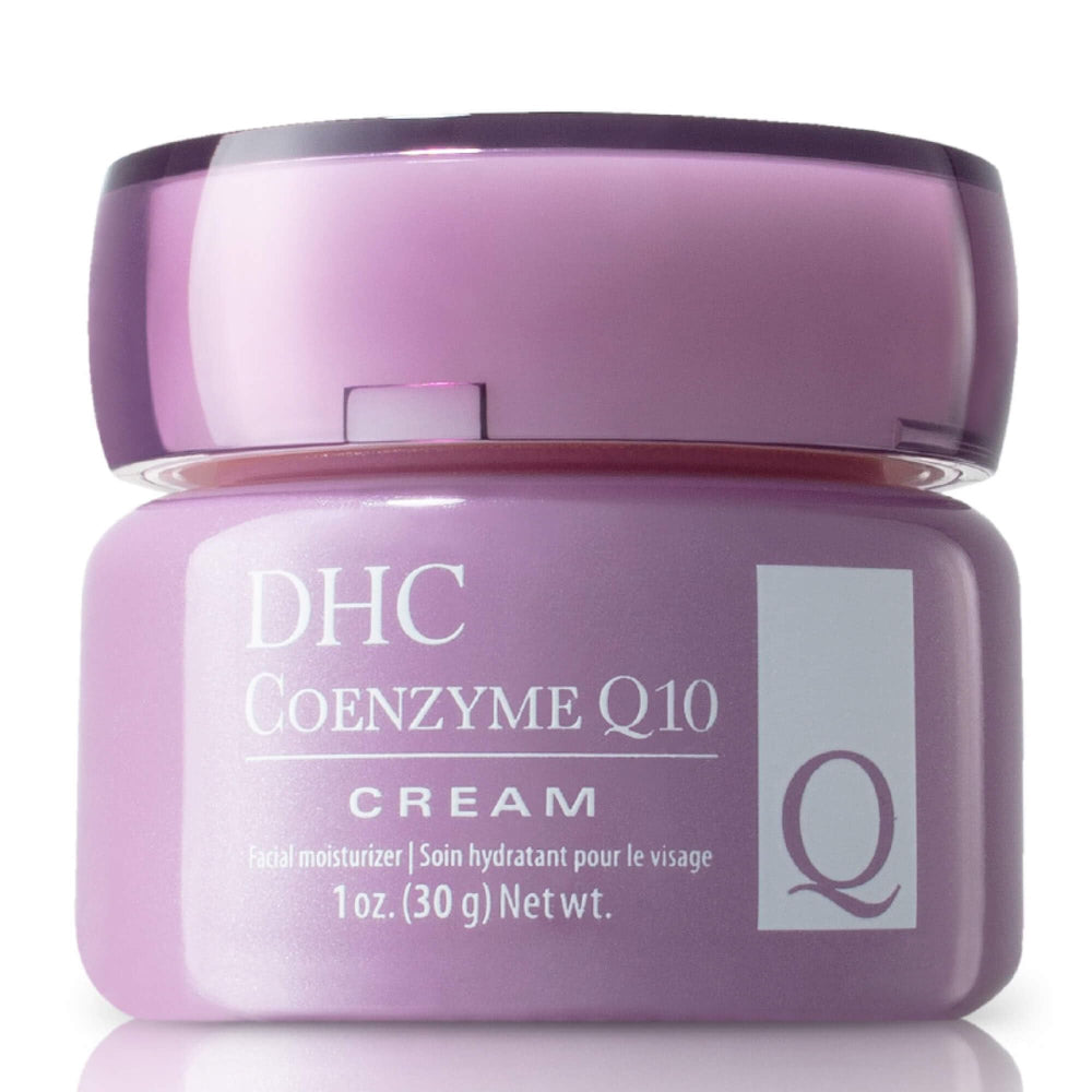 DHC Q10 Cream bottle closeup highlighting rich moisturizer for dry skin