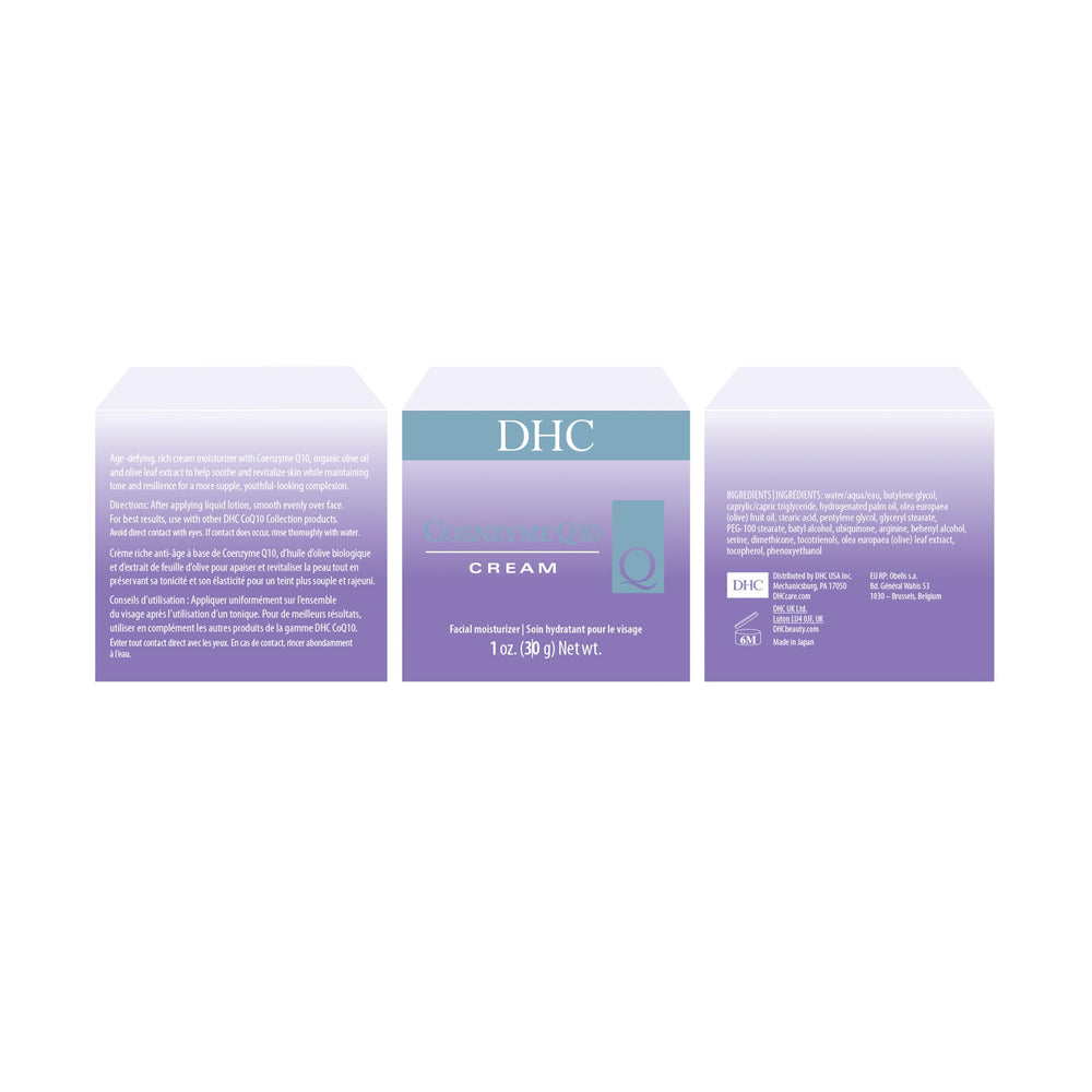 DHC Q10 Cream fragrance-free label ideal for sensitive skin