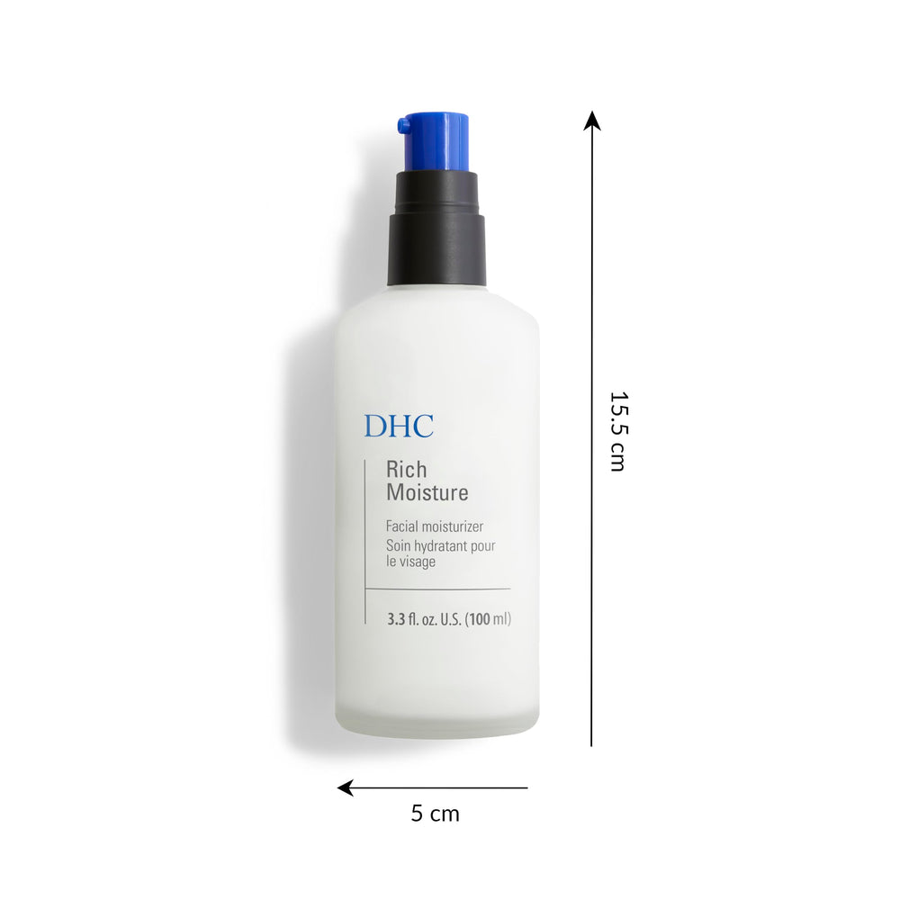 DHC Rich Moisture application motion, fast-absorbing for supple skin