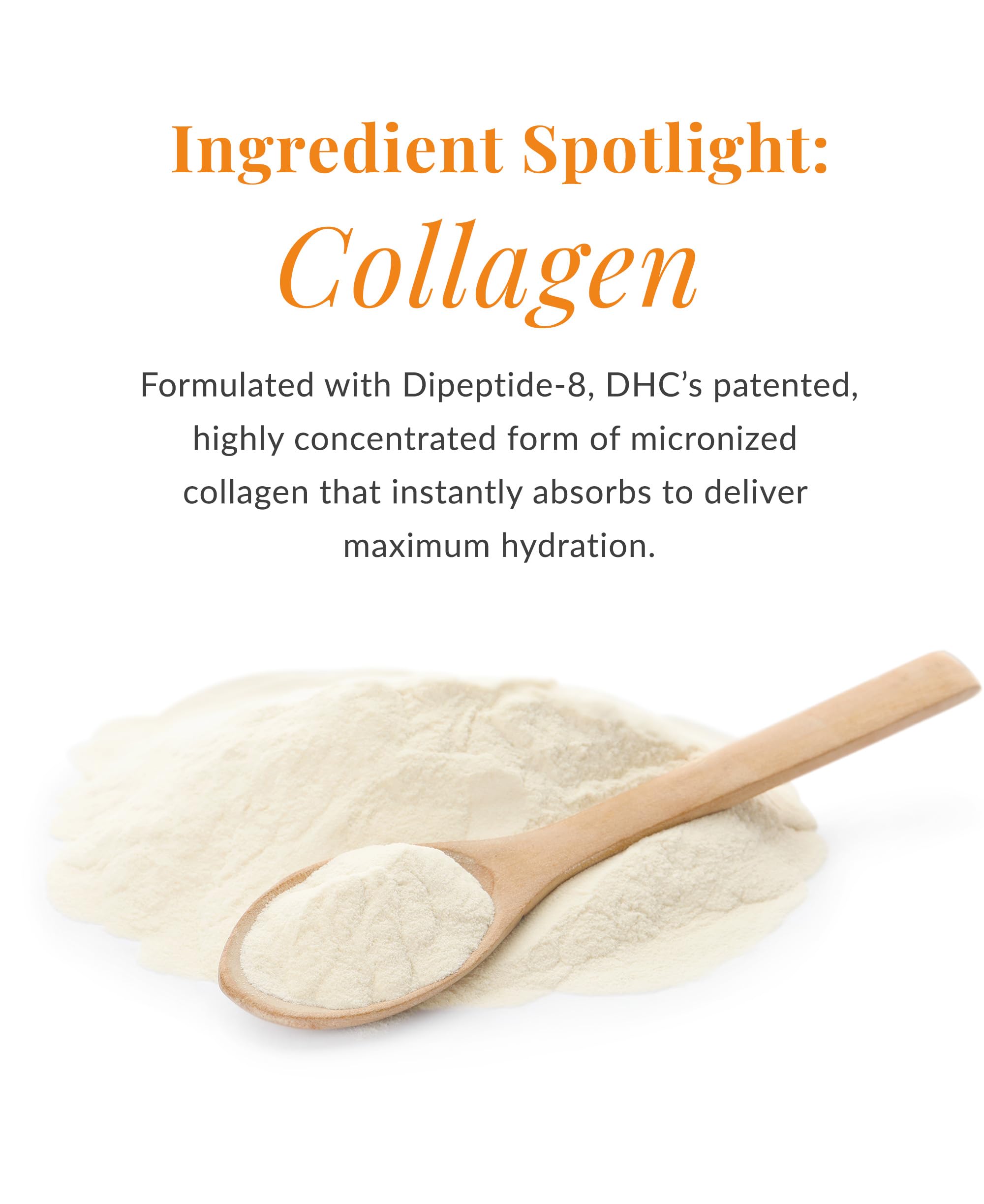DHC Super Collagen Cream on skin suggests a firmer, plumper-looking complexion.