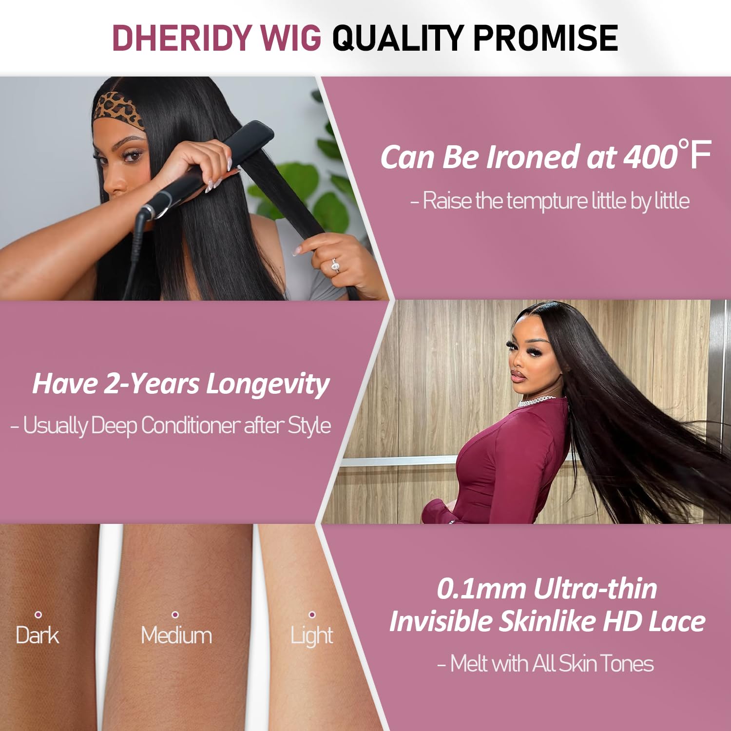 Dheridy 13x6 HD lace wig skinlike lace for invisible scalp.