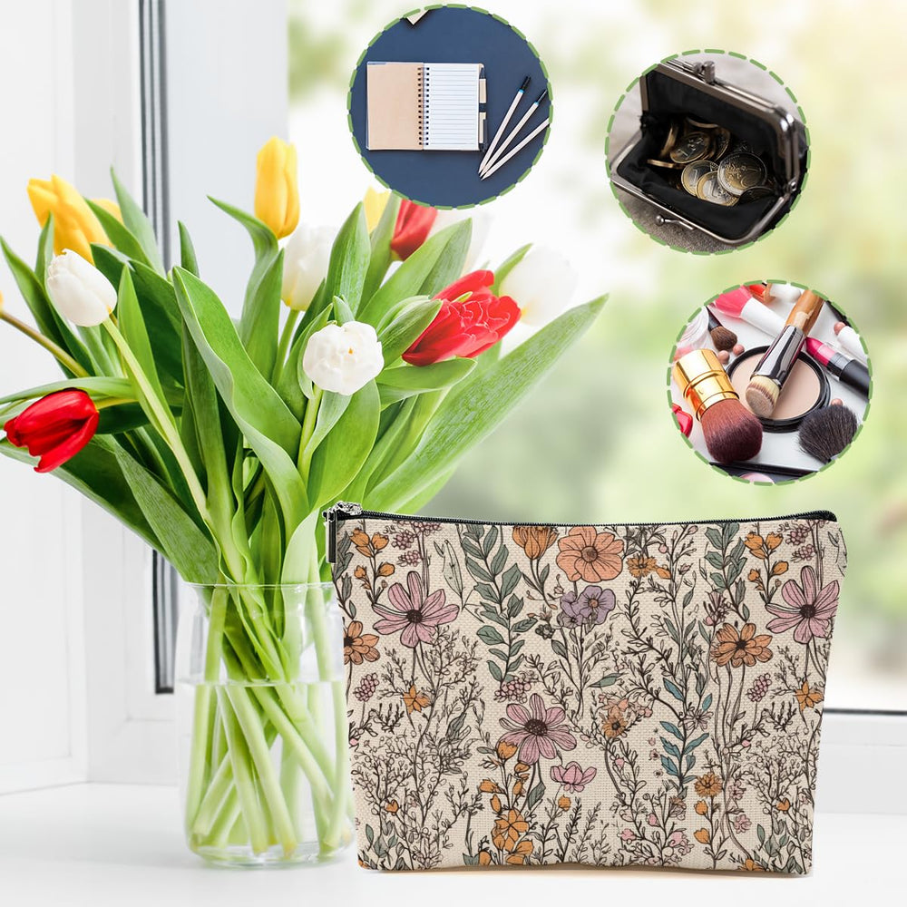 DHKG Secret Santa makeup bag zipper close-up, smooth metal zipper and sturdy construction.