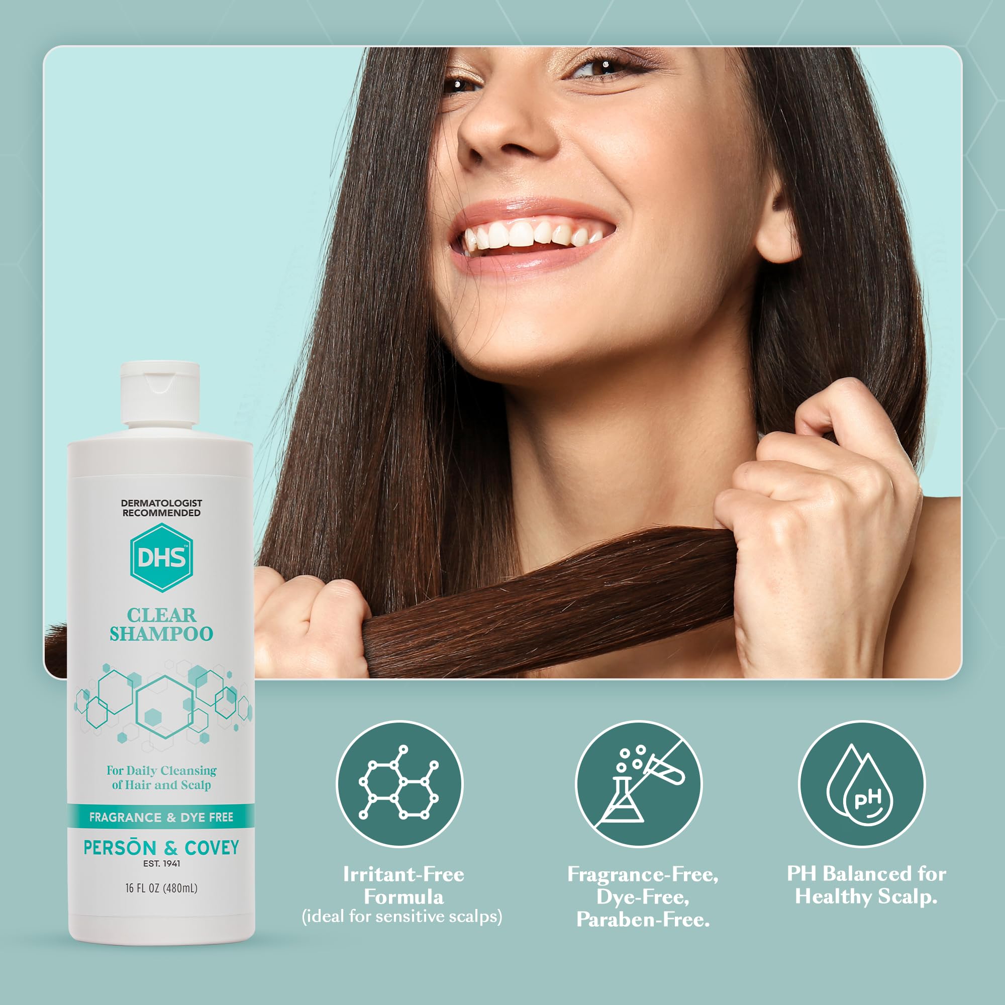 DHS Clear Shampoo family-brand heritage suggests trusted dermatological care