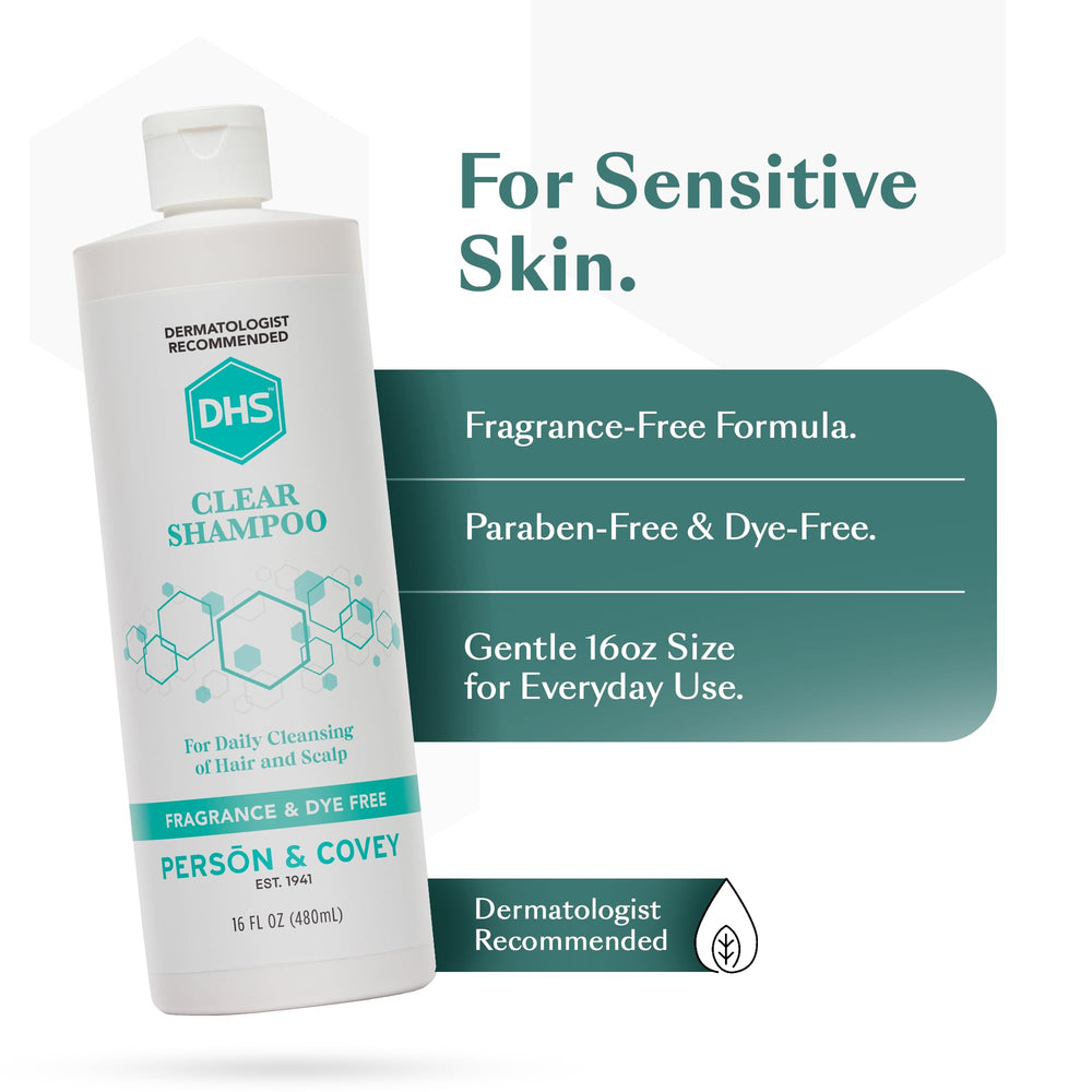 DHS Clear Shampoo foamy lather demonstrates mild cleansing for daily use
