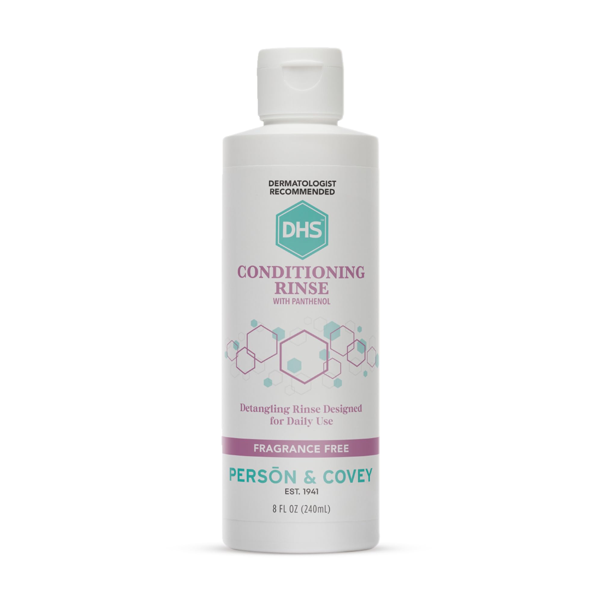 DHS Conditioning Rinse bottle-front promises rich sheen and lightweight body for daily use.