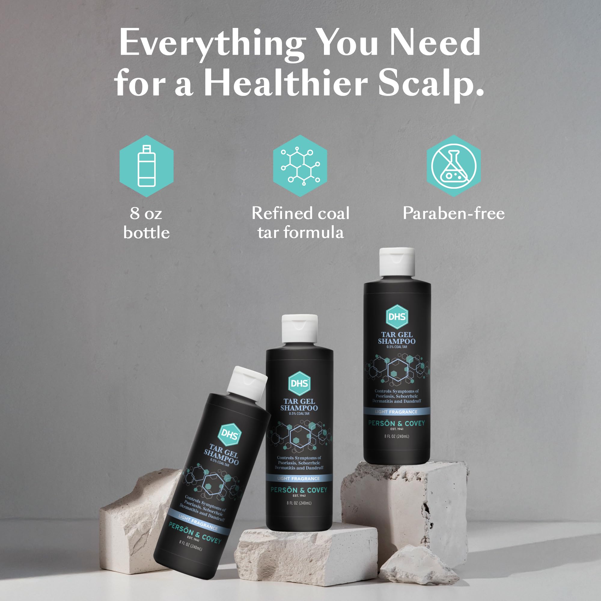 DHS T Gel Shampoo ideal for application ensuring even scalp coverage and itch relief