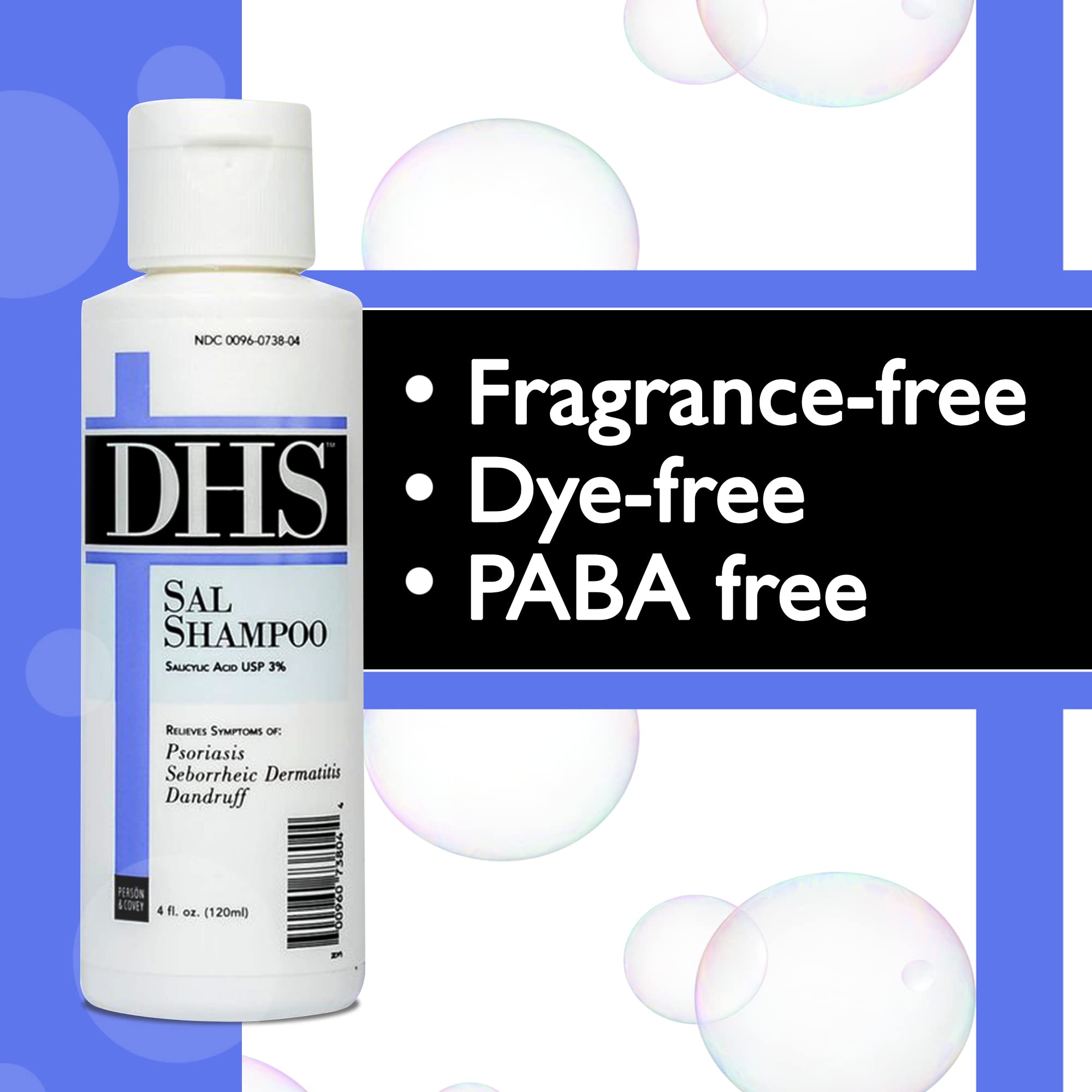 DHS SAL Shampoo fragrance-free packaging on shelf
