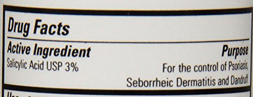 DHS Sal Shampoo label closeup showing salicylic acid benefits for crust buildup