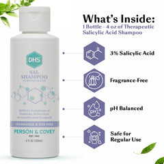 DHS SAL Shampoo label highlights salicylic acid 3 percent