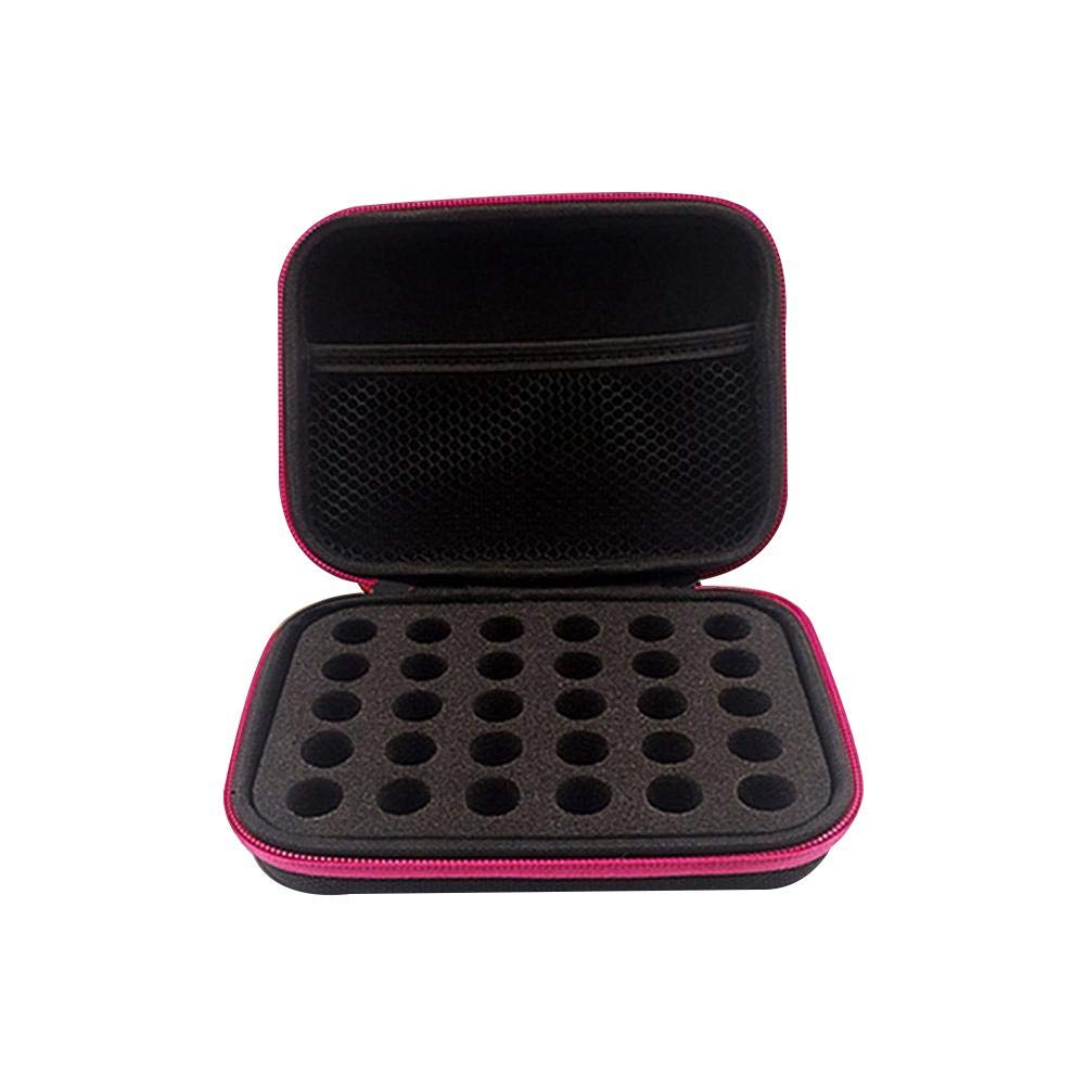 DHXYZZB rose red essential oils carrying case with sturdy hard shell for safe storage.