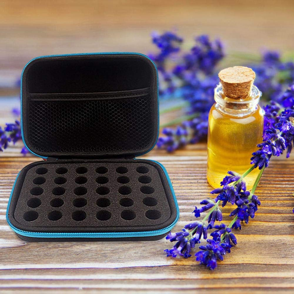 DHXYZZB travel-ready essential oils case in rose red for presentations and events.