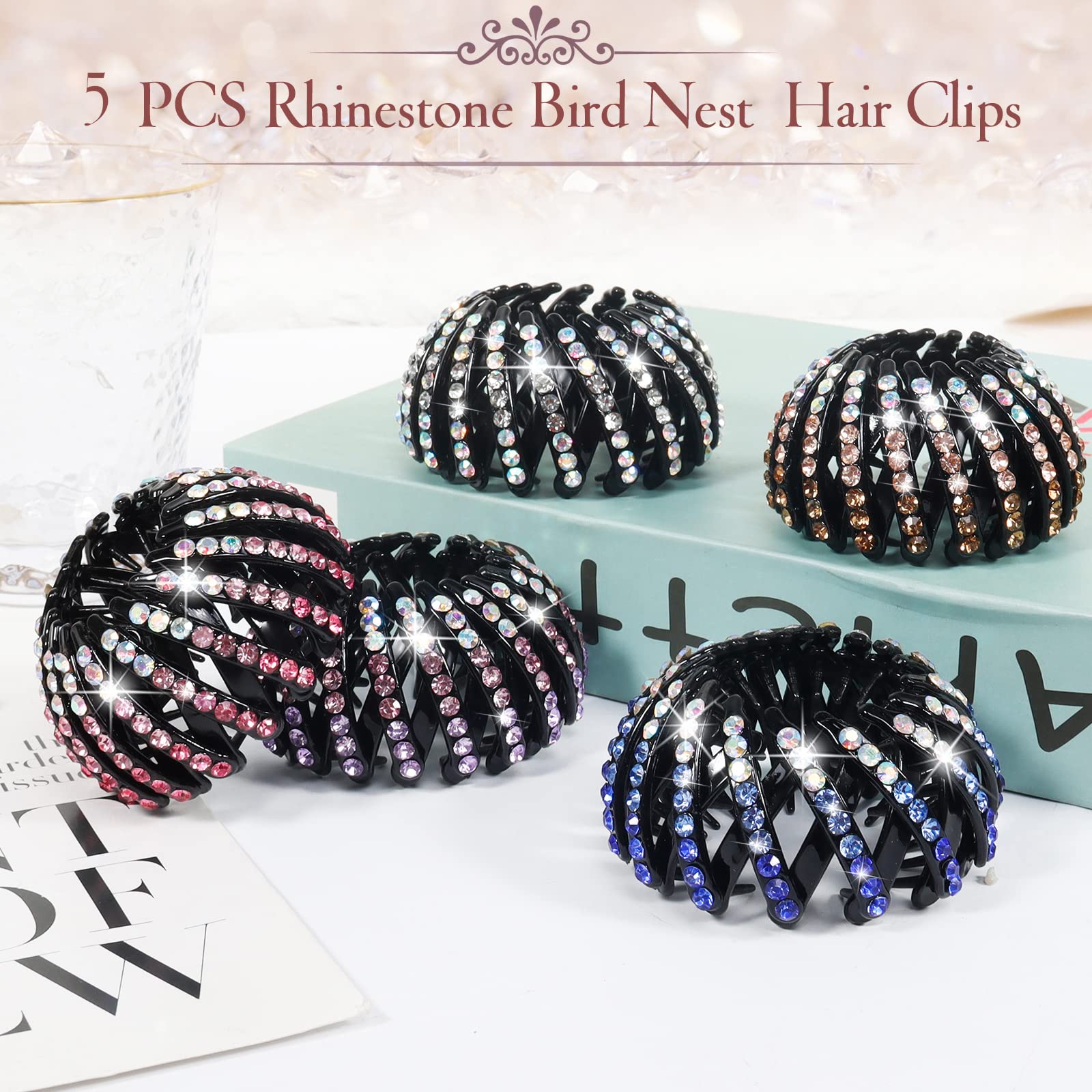 DI QIU REN bird nest clip pink gradient for elegant updos.