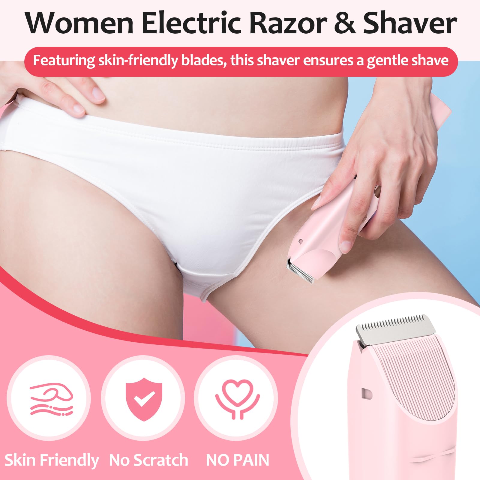 Diagfile bikini trimmer with ceramic blades for smooth trims