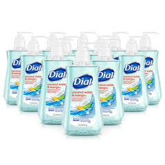 Dial Coconut Water Mango bottle pump shows moisturizing hand soap for daily use