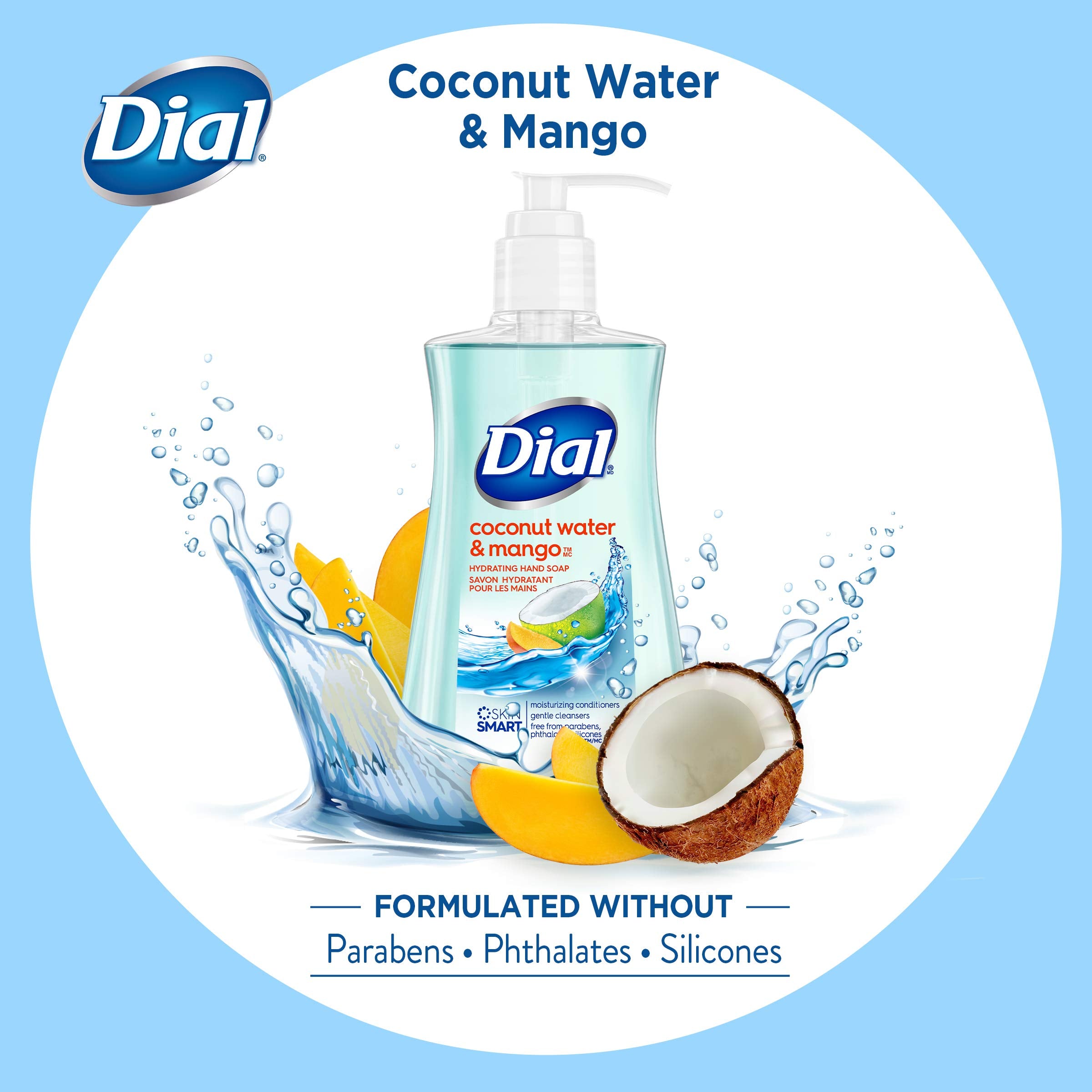 Dial Coconut Water Mango creamy lather demonstrates gentle cleansing experience