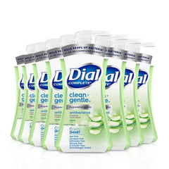 Dial Complete Clean + Gentle bottle pump shows smooth, hydrated hands with SkinSmart care