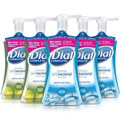 Dial Complete Spring Water foaming hand soap pump shows refreshing antibacterial cleansing