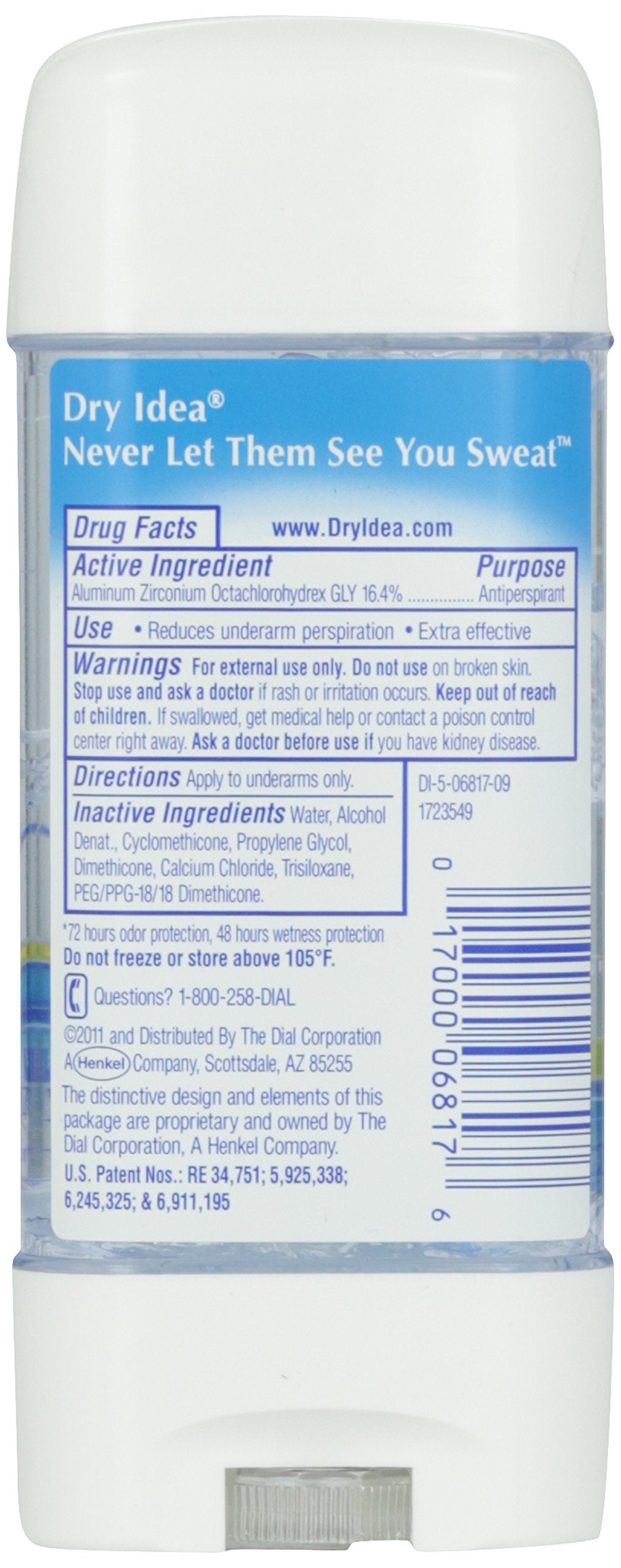 Dial Dry Idea 3oz-packaging display for travel-ready protection