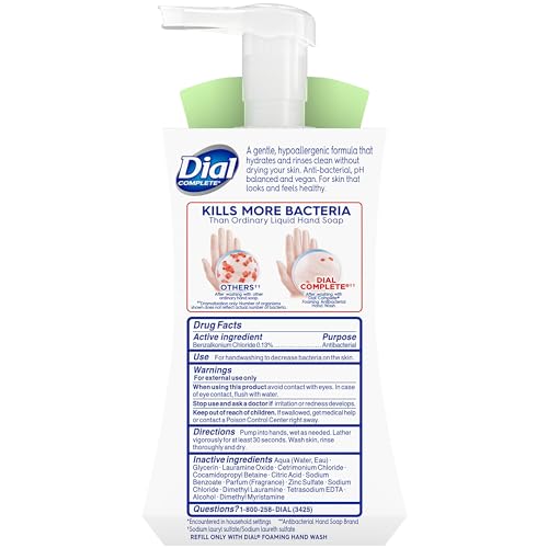 Dial foaming hand wash pump action close-up highlights rich lather for gentle cleansing