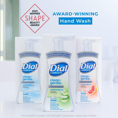 Dial free-from-dyes bottle highlights clean ingredients for sensitive skin