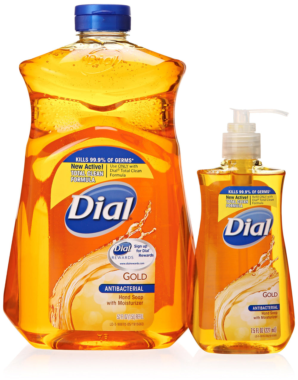 Dial Gold antibacterial soap pump bottle shows a moisturizing, gentle cleanse for busy hands.