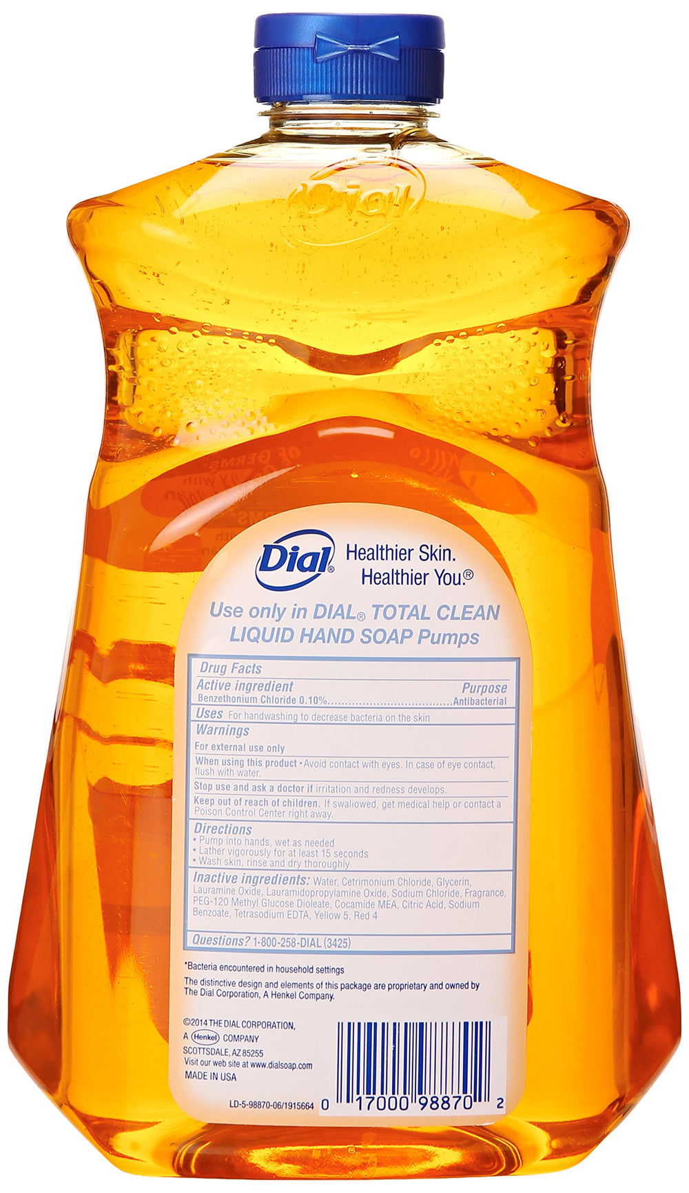 Dial Gold antibacterial soap refill pouch demonstrates long-lasting hydration and value.