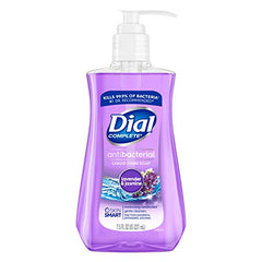 Dial hand soap pump dispensing demonstrates quick lather for a thorough hand wash.