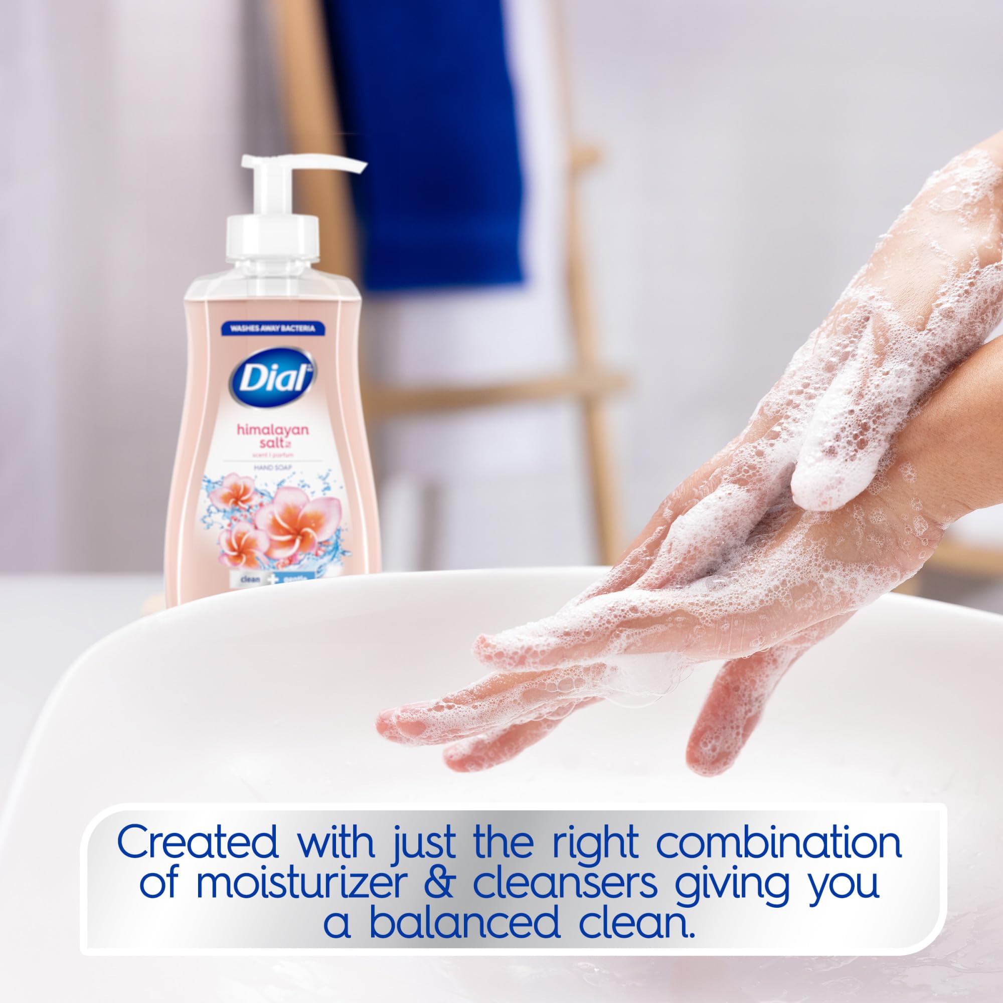 Dial Himalayan Salt hand soap pump dispenser ready for daily use