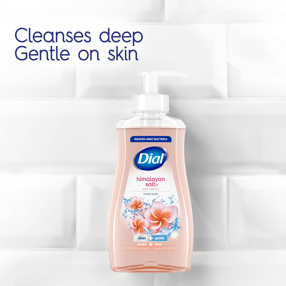 Dial Himalayan Salt hand soap bottle made from recycled plastic material