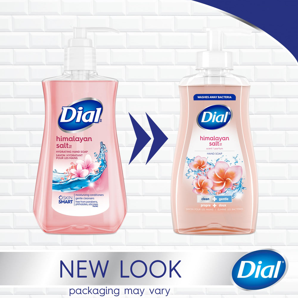 Dial Himalayan Salt hand soap on bathroom sink scene for quick handwashing
