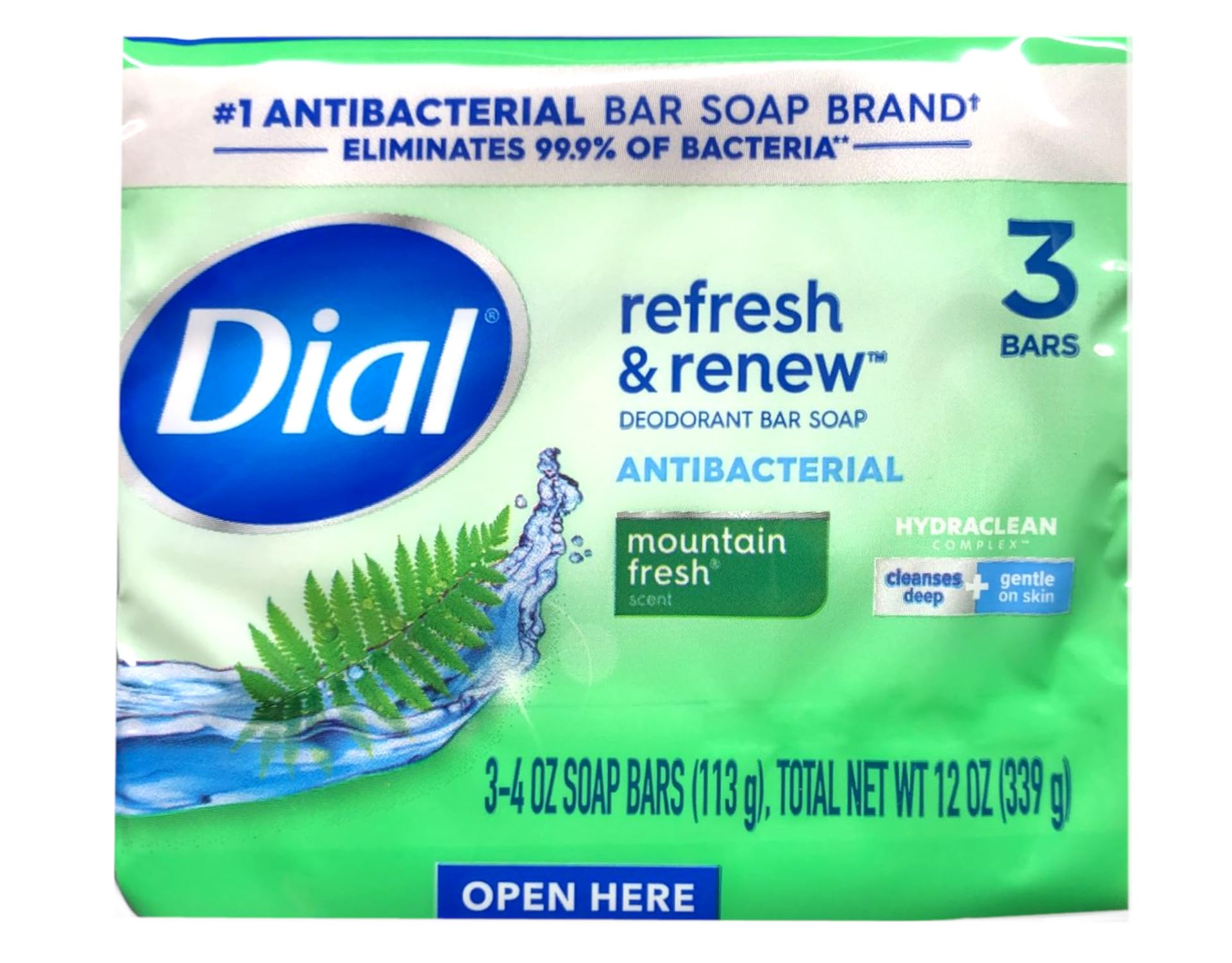 Dial Mountain Fresh packaging close-up highlighting bold branding and trusted heritage.